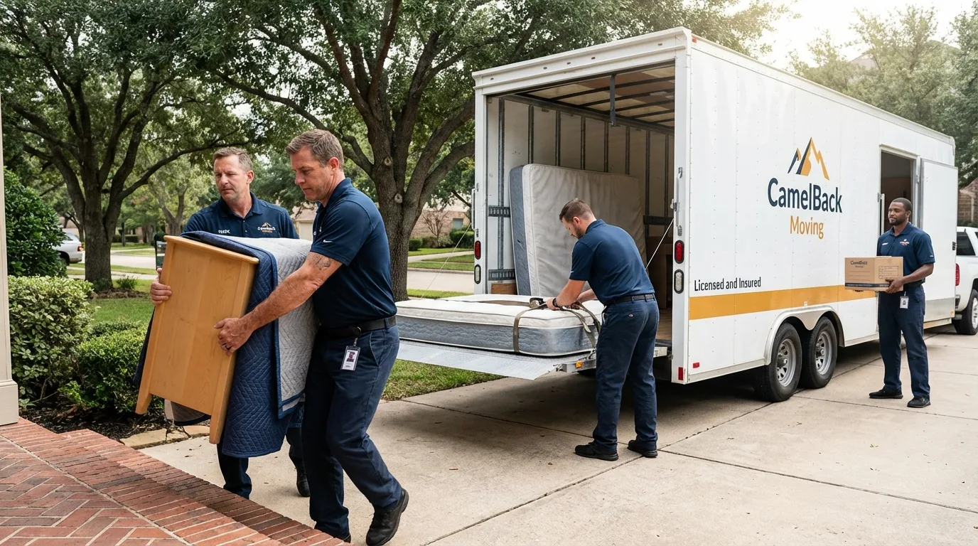 Crew loading residential truck for cross-state move from Alabaster, AL